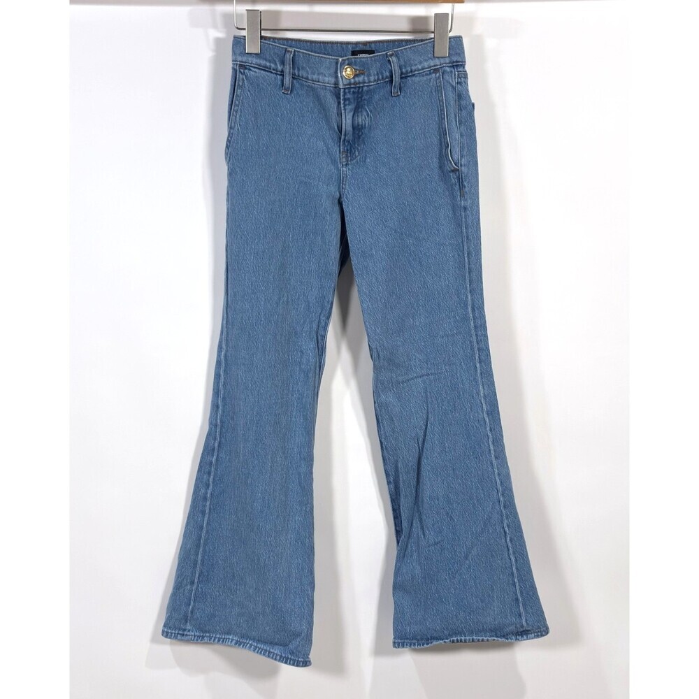 Express 70s Flare Mid Rise Jeans Light Wash - Size 0 Short